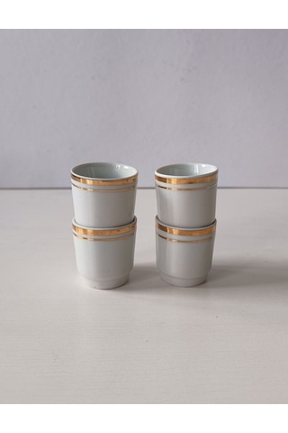 Nurantik Bavaria Antika Yumurtalık 4lü Set Küçük Boy Beyaz