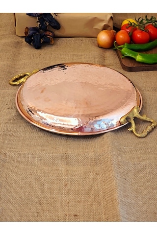 Büyük Bakır Sac Tava, Kavurma Tavası 35 Cm