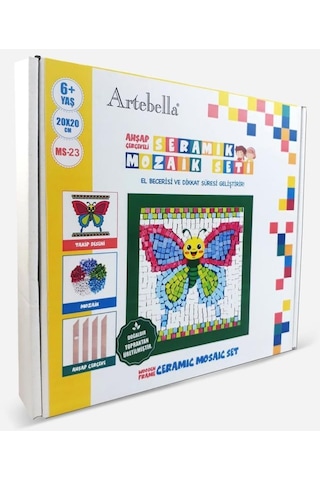 23 I Çocuk Ahşap Çerçeveli Seramik Mozaik Set 20x20 Cm