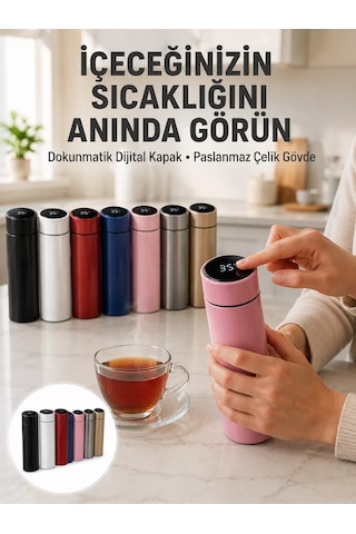 Yüksek Isı Korumasına Sahip Taşınabilir Çelik Termos Yeni Nesil Mavi