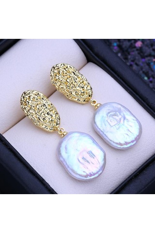 Lsooyh Doğal Tatlısu 12-16mm Büyük Barok Inci Takı Setleri Basit Kolye Kolye Gelin Düğün Damla Küpe Kadınlar Için Moda Hediyeler Altın