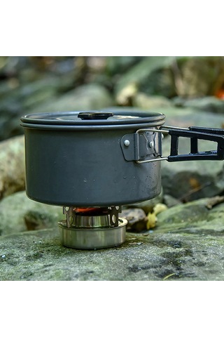 Youmex Kampçılar İçin Paslanmaz Çelik Alkol Ocağı Ve Dengeleyici Stand - Lıxada Gümüş