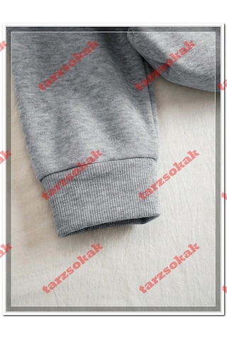 Startmore Tarzsokak Chicago Letter Baskılı Erkek Sweatshirtleri Kışlık Bisiklet Yaka Kapüşonlu Sokak Stili Polar Gri