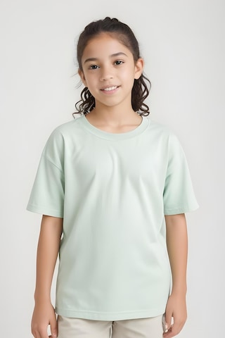 Fyk Kids Kız Çocuk Yuvarlak Yaka Penye T-shirt Mint Yeşil