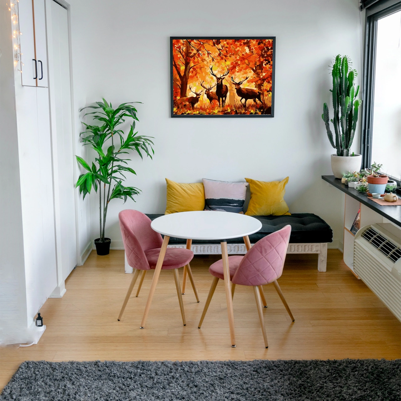 Dianziye 30x40cm Gx713 Elk Desenli Rakamlı Yağlı Boya, Ev Dekorasyonu İçin Dıy El Boyama Seti, Çerçevesiz Diğer