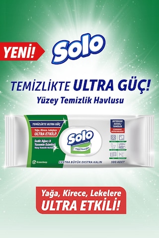 Solo Ultra Güç Sedir & Yasemin Yüzey Temizleme Mendili 100 Yaprak