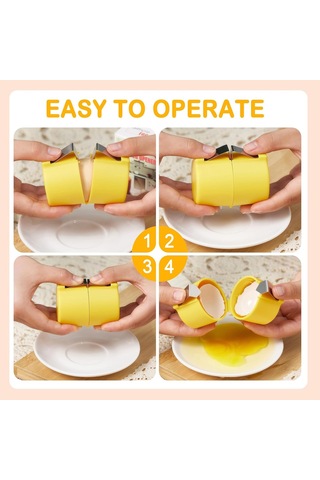 Paslanmaz Çelik Yumurta Açıcı 3pcs Seti, Sert Haşlanmış Çiğ Yumurta, Soyucu Alet, Mutfak İçin Kraker Paslanmaz Çelik