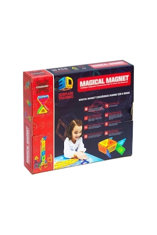 Magical Magnet , Mıknatıslı, Manyetik 3 Boyutlu , Yapı Ve Tasarım Lego Eğitim Seti, 30 Parça