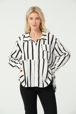 S'amore Clothing Cep Detay Polo Yaka Gömlek Multi Çizgili Çok Renkli