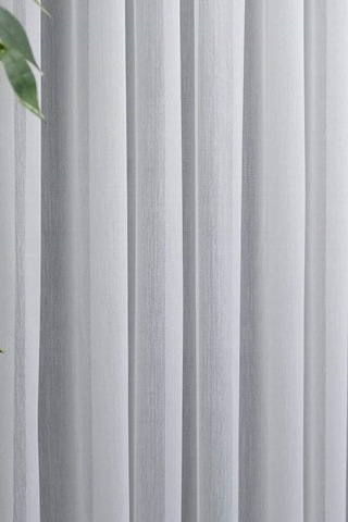 Rüyaper Bambu Şantuklu Ütü Istemez Kırışmaz Tül Perde 1x3 Kat Pileli Beyaz