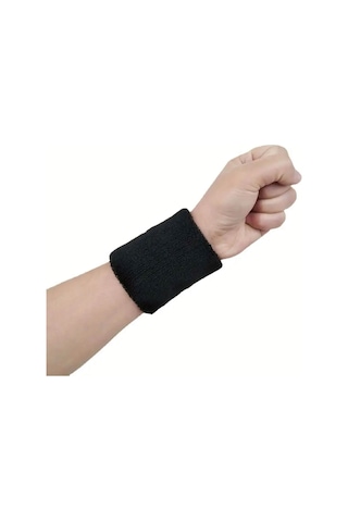 2 Adet Düz Renk Spor Fitness Ter Havlu El Bileklikleri Pamuklu Likralı Sarı