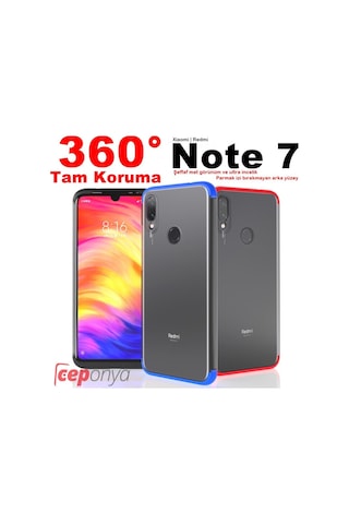 Xiaomi Redmi Note 7 Kamera Korumali Seffaf 360 Tam Koruma Kilif 396887304