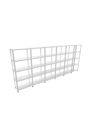 Raf Burada 5 Katlı 6'Lı Bitişik Galvaniz Çelik Raf.Depo,Dosya Raf 59x75x200 cm- 1.00 mm