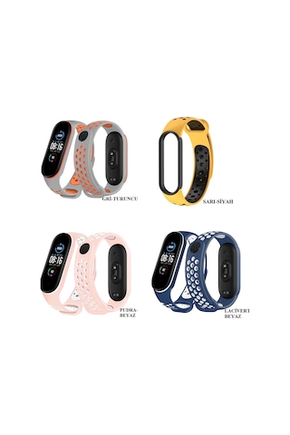 Xiaomi Mi Band 3 4 5 6 Kordon Delikli Nike Kayış Bileklik
