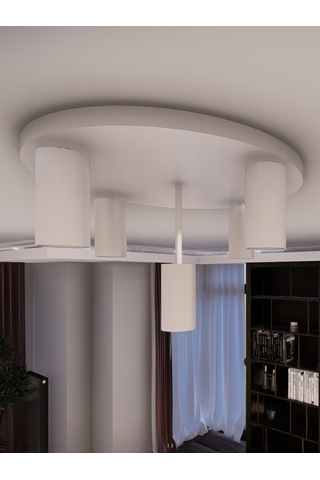 Miren Beyaz Sabit Başlıklı 5'li Spot Led Tavan Avizesi