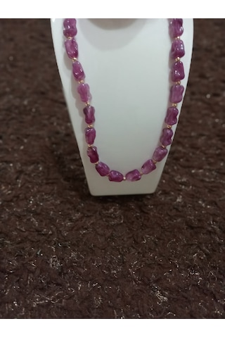 Mor Kesmeşeker Desenli Kolye Mor