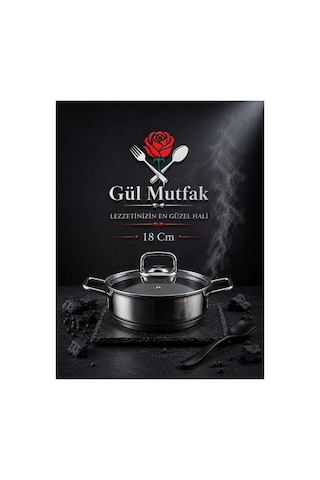 Gül Mutfak 3 Lü 6 Parça Paslanmaz Çelik Sahan Seti Cam Kapaklı 16-18-20 Cm Inox
