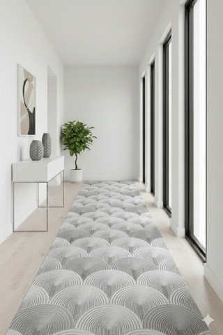 Salon Halısı 6024 Gri Kaymaz Taban Yıkanabilir Leke Tutmaz Özel Ölçü Zarif Tasarım Gri - 844319825 Gri