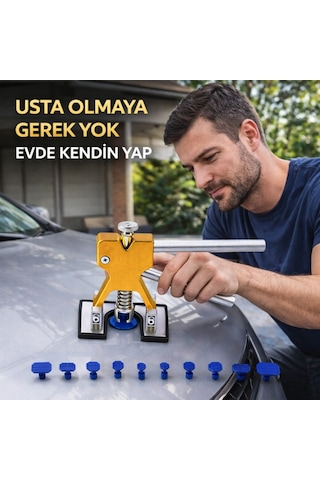 Polham 20 Parça Boyasız Göçük Düzeltme Seti Kaput Kapı Çamurluk Göçük Onarım Aparatı Pdr Dent Repair Seti