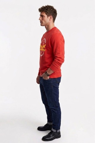 Levi's Pamuk Graphic Erkek Bisiklet Yaka Sweatshirt Açık Kırmızı