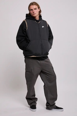 Nike Sporswear Club Fleece Winterized Reversible Sythetic Fill Full-zip Çift Traflı Erkek Bol Kesim Peluş Sentetik Dolgu Yelek Kahve-siyah Kahverengi