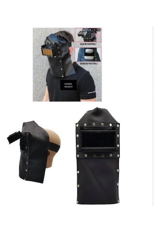 Melzohome Deri Kapaklı Kaynakçı Baş Maskesi