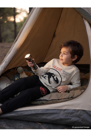 Jurassıc World Jurassic World 2-9 Yaş Pijama Takımı - Ekru Ekru-siyah