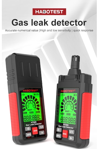 Lepmerk Habotest Ht609 Gaz Kaçak Dedektörü Lcd Ekranlı Yanıcı Siyah Kırmızı