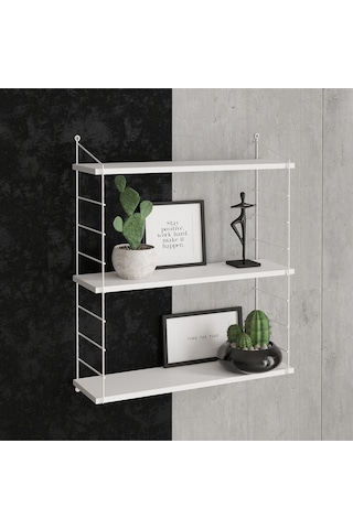 Decormet Armoni Raf Seti 3 Raflı 200 720 Metal Beyaz+ahşap Beyaz - Ahşap