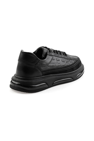 Bambi Siyah Hakiki Deri Erkek Sneaker E01080219003 Siyah