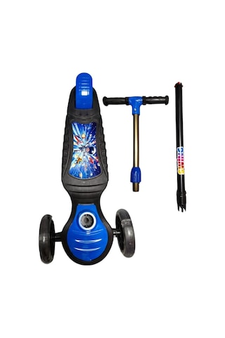 3 Tekerlekli Led Işıklı Çocuk Scooter Mavi