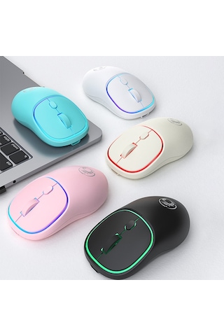 İmıce W-618 Şarj Edilebilir 4 Düğme 1600 Dpı 2.4ghz Bilgisayar Pc Dizüstü Bilgisayar İçin Bluetooth Sessiz Kablosuz Fare Mavi Diğer