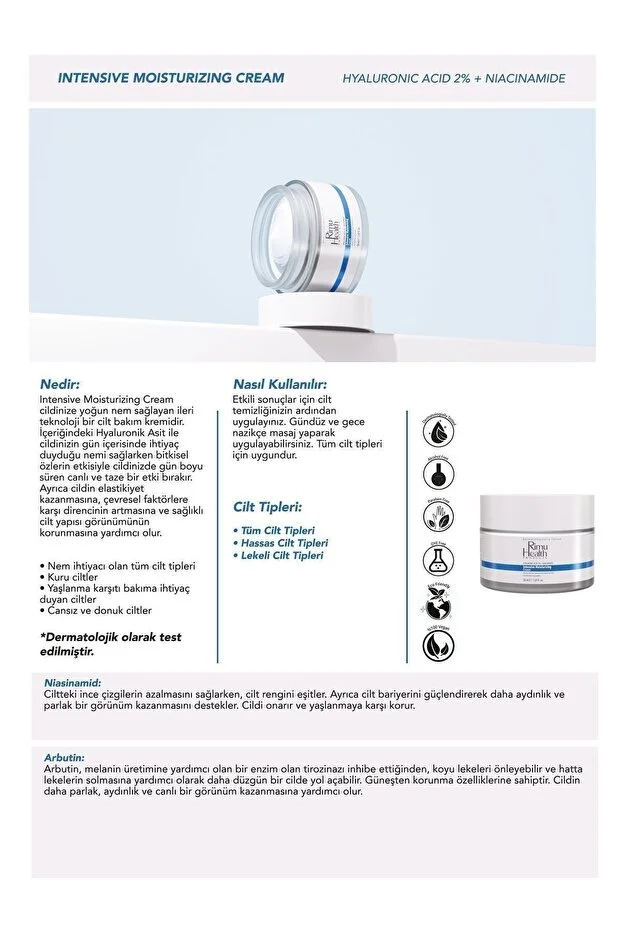 Rimu Health Products Su Bazlı Moisturizer Nemlendirici Aydınlatıcı Yüz Kremi 50 Ml