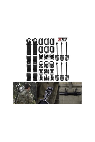 Suntek Dişli Klip Için Molle Sırt Çantası Molle Aksesuar Siyah