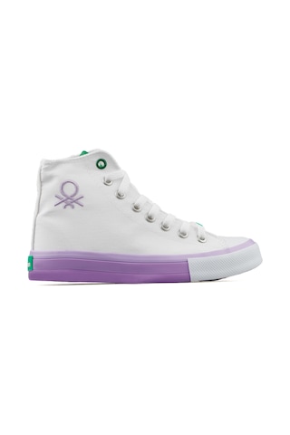 Benetton  Kadın Günlük Ayakkabı Bn30189-Beyaz-Lıla Beyaz