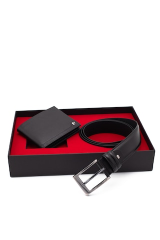Pierre Cardin Deri Cüzdan & Kemer İkili Set Pc2009-22060s2w Siyah