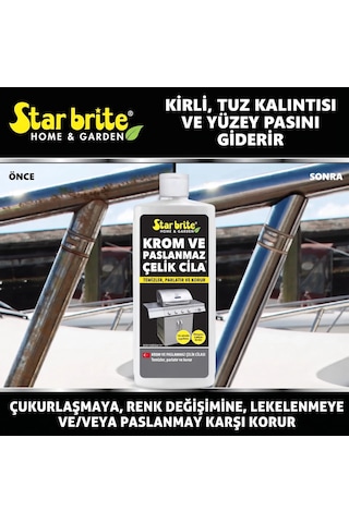 Starbrite - Krom Ve Paslanmaz Çelik Parlatıcı 237 Ml : Metal Aksamlarınızda Sert Ovmaya Son, Tuz Ve Pasa Karşı Uzun Ömürlü Ayna Parlaklığı