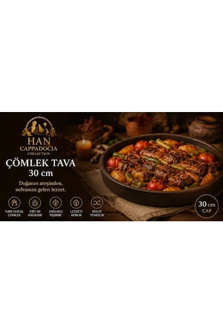 Kapadokya Çömlek Güveç Tava Kahverengi