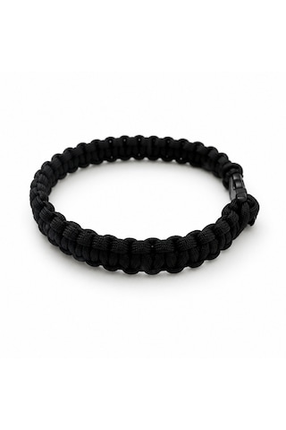 Pawroots El Yapımı Paracord Köpek Tasması Dayanıklı Örgü Gezdirme Tasması Orta Ve Büyük Irklar İçin Siyah