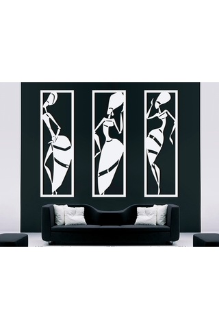 Afrikan Kadın 3'lü 3d Duvar Dekoru - Şık Ve Minimalist Tasarım 20cm