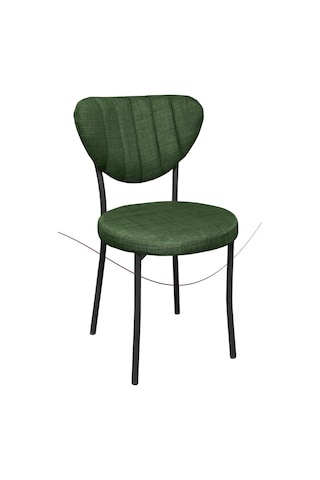 Nemeron Elit Mutfak Sandalyesi Keten Kumaş Metal Sandalye Silinebilir Kafe Salon Sandalyesi - Yeşil Yeşil