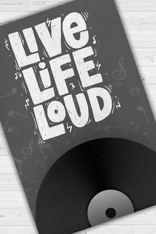 Homshtag Hayatı Sesli Yaşa Gri Siyah Koyu Renkli Halı Art Müzik Halı Çok Renkli