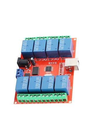 Gajeena 12v 8 Kanal Usb Kontrolcü Röle Modülü - Pc Akıllı Anahtar, Sabit Bağlantı, Plug & Play, 10a Kapasite