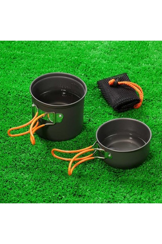 Yaozixa Tomshoo Kamp Çamaşırı Seti: Isıtma Tüpü, Alüminyum Tencere Ve Tava, Çelik Bıçak-kaşık-kürek, 1-2 Kişilik, Hafif Ve Taşınabilir Çok Renkli