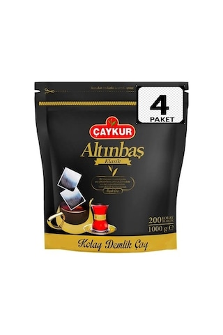 Çaykur Altınbaş Klasik Siyah Demlik Poşet Çay 4'lü 200 x 5 G