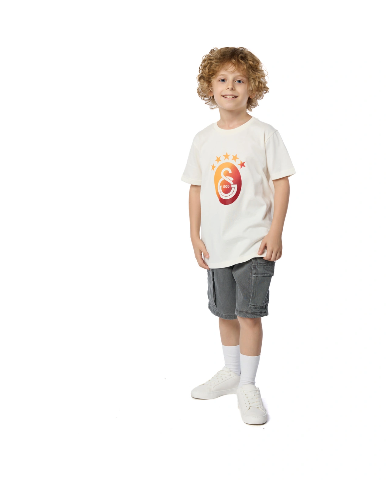 Gsstore Galatasaray Degrade 5 Yıldız Çocuk T-shirt C251394 Ekru