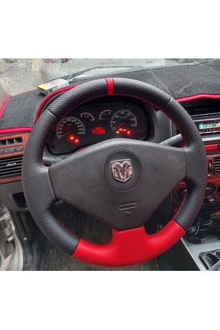 Fiat Palio Albea Araca Özgü Dikmeli Direksiyon Kılıfı Kırmızı Nok Siyah