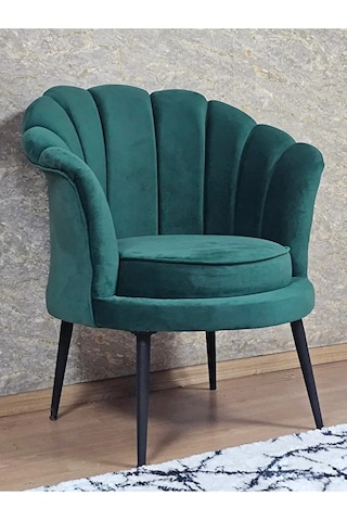 Tekli İstiridye Siyah Boyalı Sivriltme Ayak Çay Seti Koltuk Tekli Çok Renkli