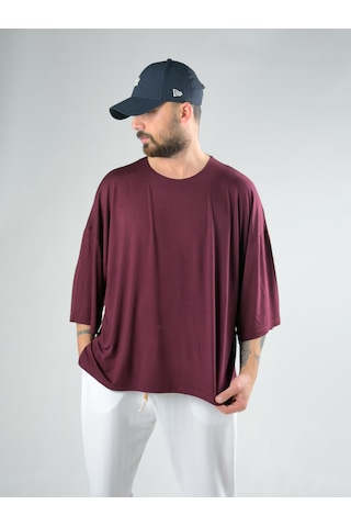 Cocopelli Fakir Kol Bordo Oversize Viscon T-shirt Coc3025