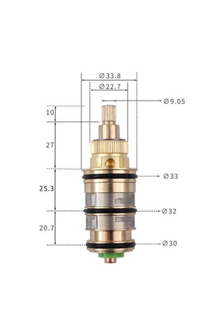 Duş Bataryası İçin Değiştirilebilir Termostatik Kartuşlu Pirinç Tamir Takımı
